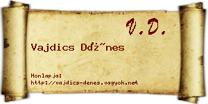 Vajdics Dénes névjegykártya