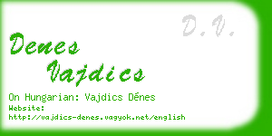denes vajdics business card